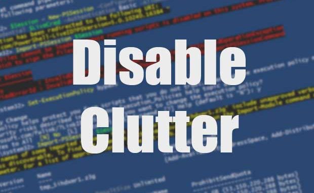 Disable the Clutter folder with PowerShell